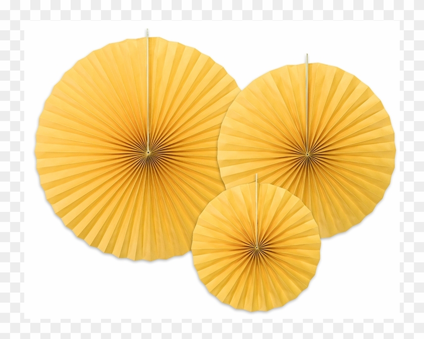 3 Rosaces Jaune Abeille Uni Eventails À Suspendre Assortis - Abanicos De Papel Png #1265535