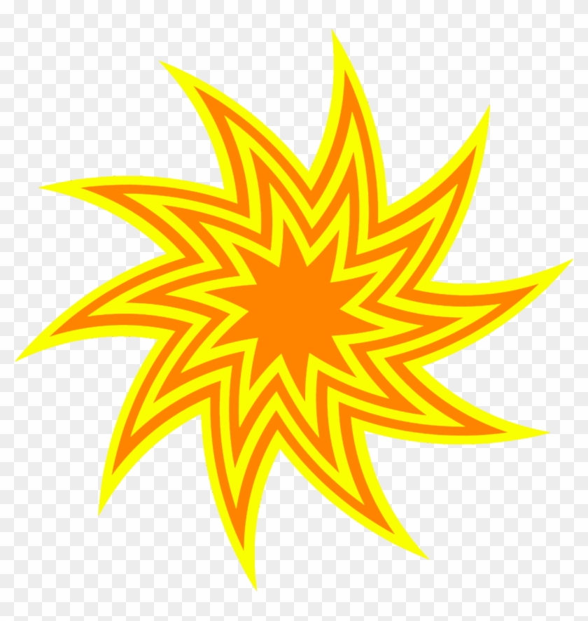 Yellow And Orange Star Swirl - Vector Graphics #202004