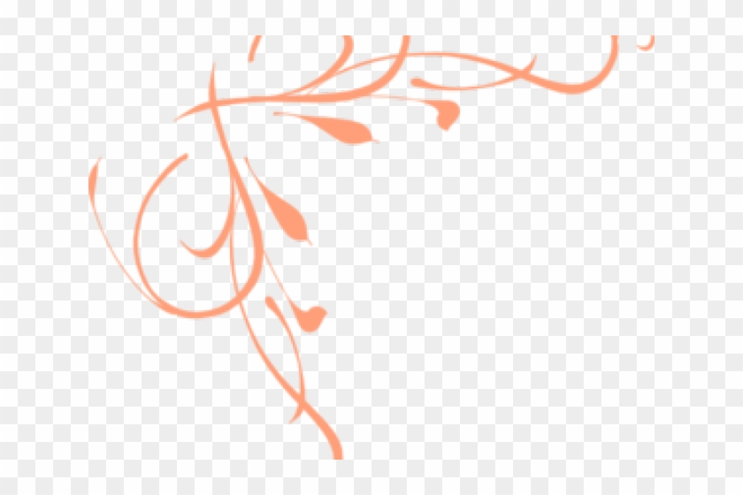 Swirl Clipart Peach - Calligraphy #1275242