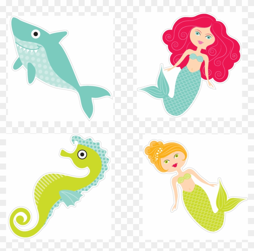 Mermaid Clipart Shark - Mermaid And Shark Cartoon #1276919