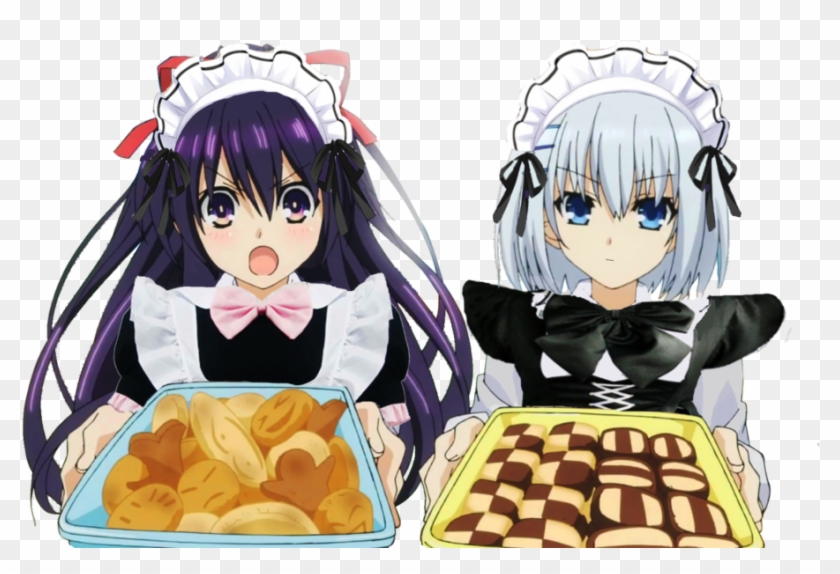 Tohka And Origami In Maid Clothes By Itsuka-shin - Origami And Tohka #1278311