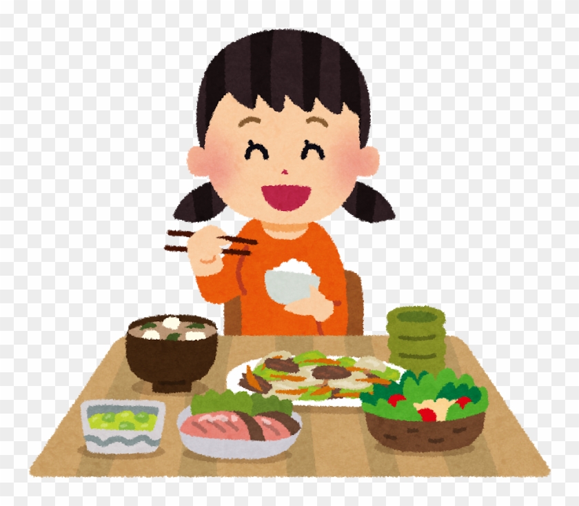 食事をしている女の子のイラスト - 日本 の 食事 マナー - Free Transparent PNG Clipart Images ...