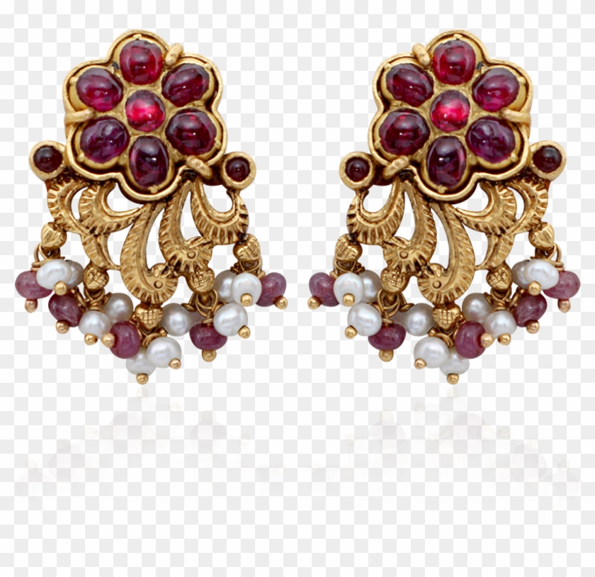 Nac Detail Graceful Antique Ruby Earrings - Nac Detail Graceful Antique Ruby Earrings #1279457