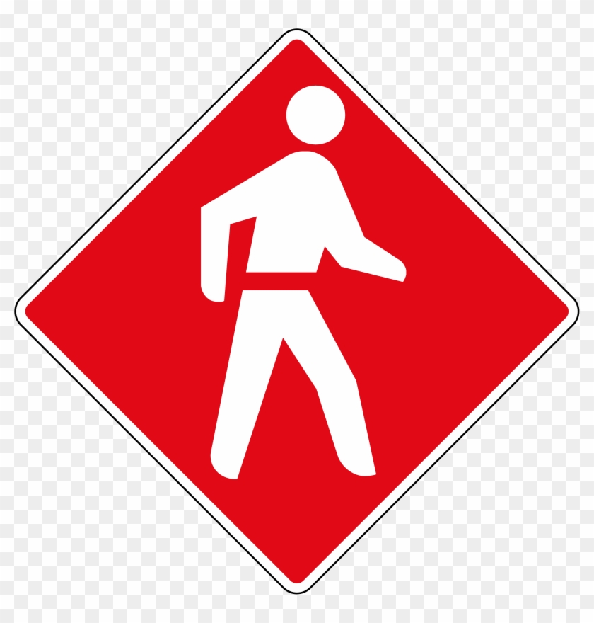 Pedestrian Priority Sign - Symbolic Signs #1281088