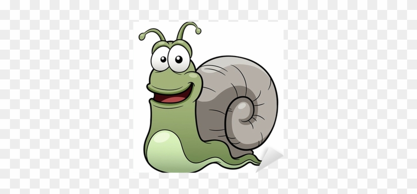 Vector Illustration Of Snail Cartoon Sticker • Pixers® - Kreslený Slimák #1281381