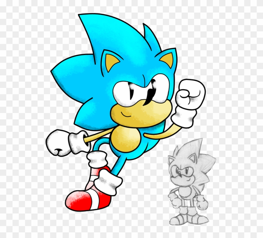 A Drawing Of Sonic By Oplexitie - Drawing #1283307