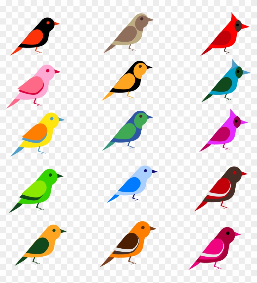 Five Clipart Bird - Bird Vector #1285245