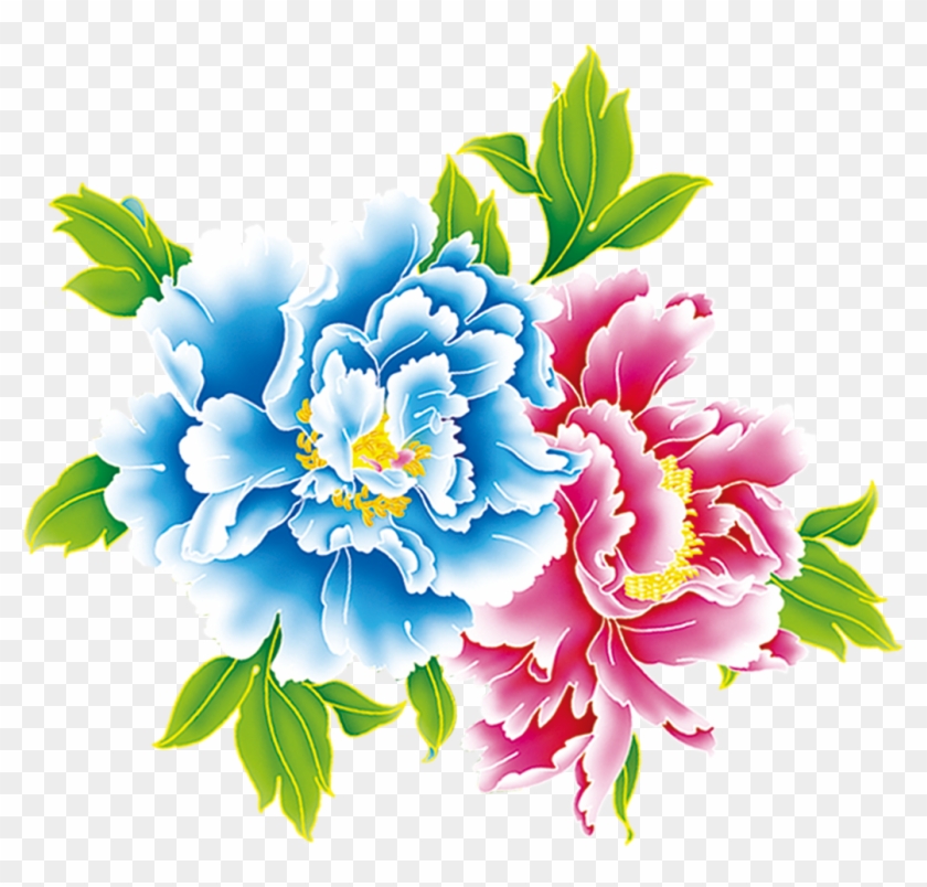 Floral Design La Peinture De Fleurs Chinese Painting - Ladies Faux Leather Floral Style Purse Clutch Party #1285482