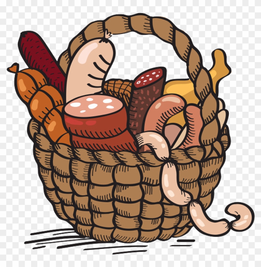 Basket Cartoon Drawing Clip Art - Basket Cartoon Drawing Clip Art #1287870