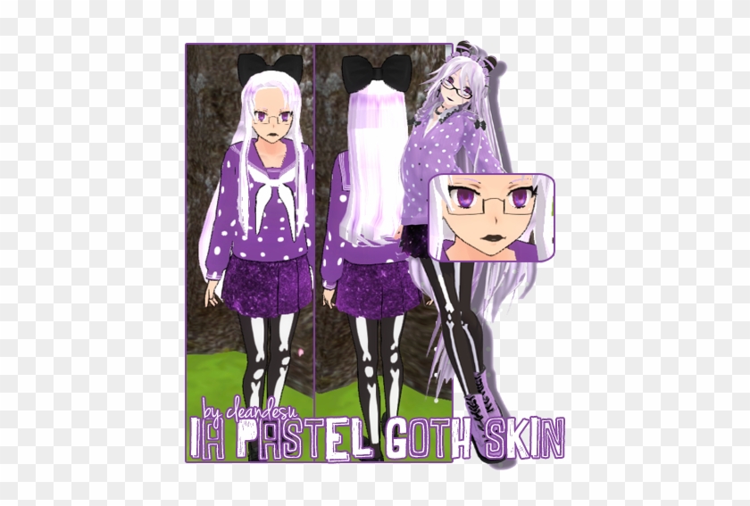 Ia Goth Skin For Yandere Simulator By Cleandesu Yandere Simulator Skin Gloves Free Transparent Png Clipart Images Download - emo gloves roblox