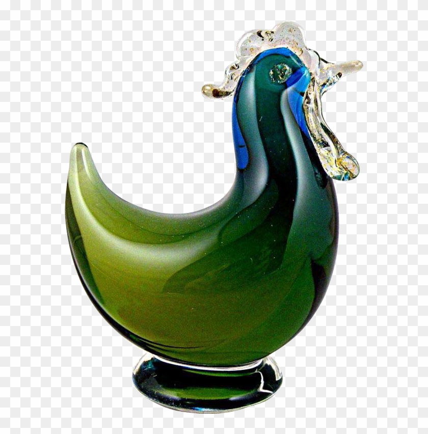 Barbini Blue And Yellow Chicken Murano Glass Bird 1960s - Peafowl #1291936