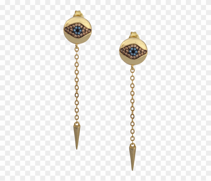 Protect Me Long Gold Earrings - Earring #1295001