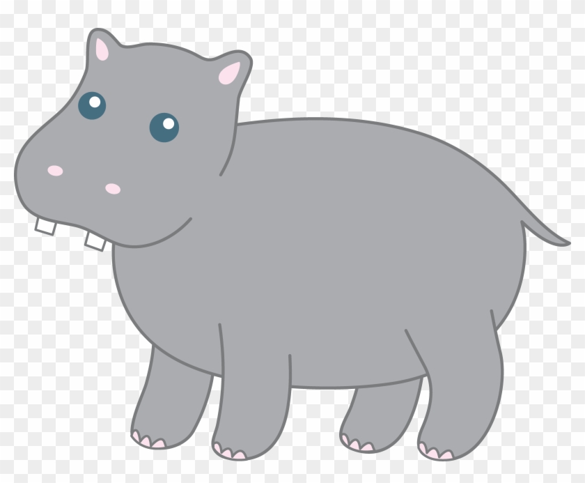 Gray Clipart Hippo - Cute Hippo Png Clipart #1295925