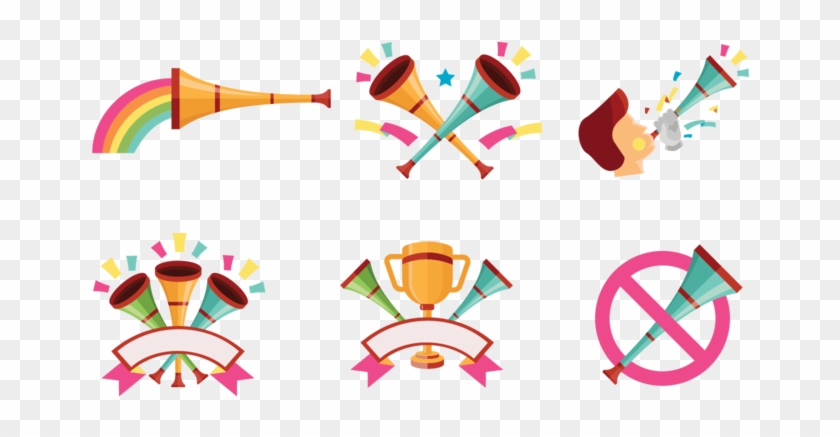 Celebratory Vuvuzela Vectors - Vector Graphics #1297359