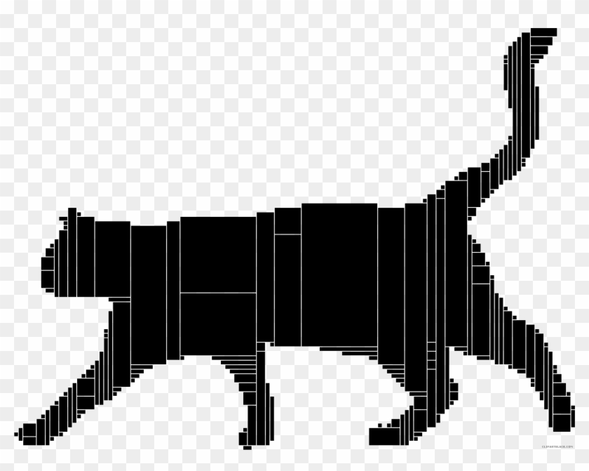 Cat Huge Animal Free Black White Clipart Images Clipartblack - Chat Silhouette #1303285