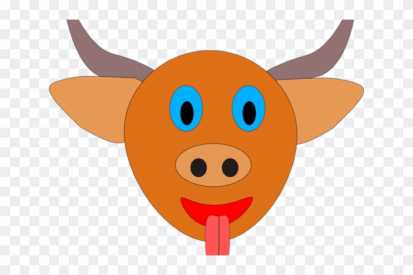 Mammal Clipart Farm Animal Head - Cartoon Bull Face #1306717