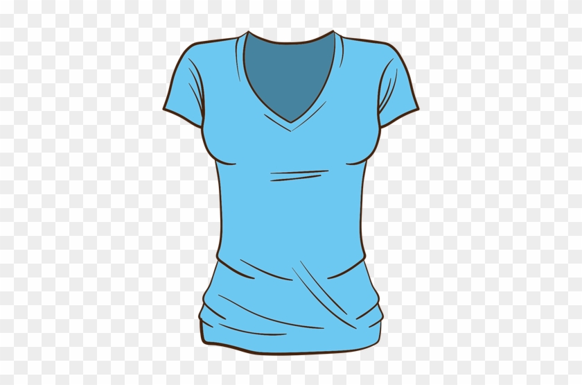 Blue Women T Shirt Cartoon Transparent Png - Polera Animado Png #1307902