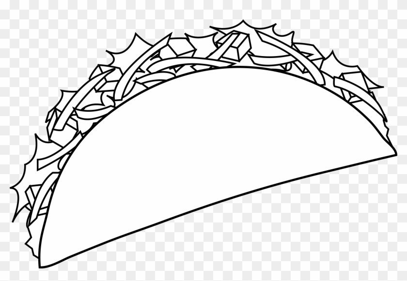 Tacos Clipart Black And White - Black And White Clipart Taco - Full 