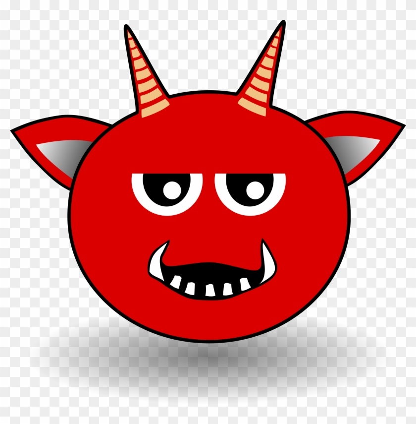 Little Red Devil Head Cartoon - Cartoon Devil Head #28742