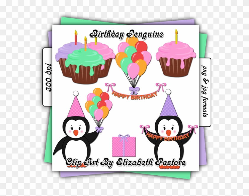 Ginger - Clipart - Backgorun Pinguin Birthday #31619