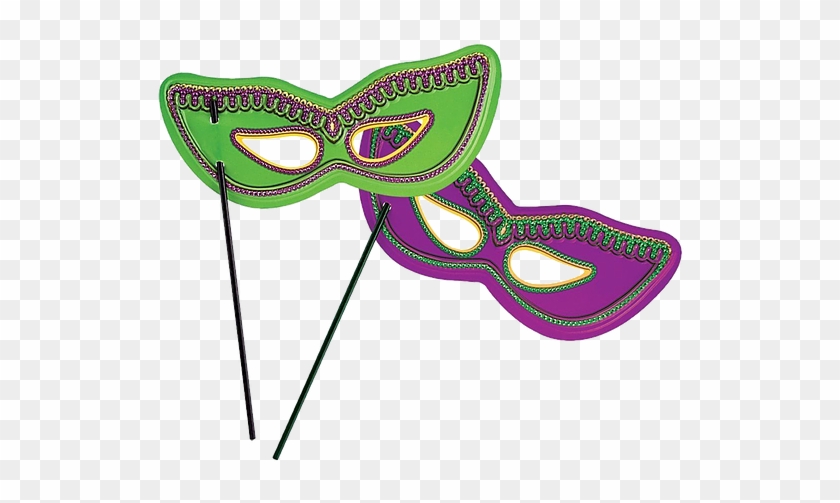 Mardi Gras Ball Schedule - Mardi Gras Mask On Stick - Full Size PNG ...