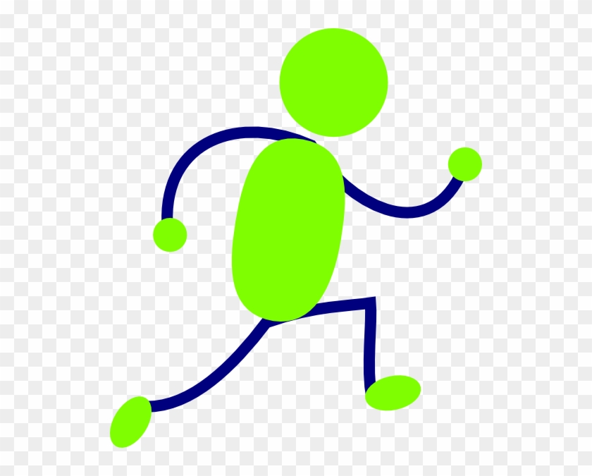 Green And Blue Running Man Clip Art - Running Clipart Animation #35348