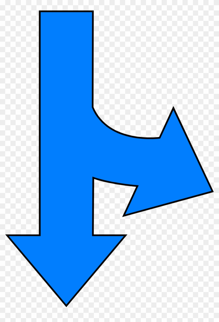 Arrows Blue - Arrow Right And Down #204464