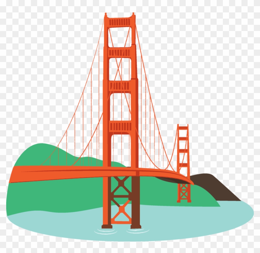 Cartoon - Golden Gate Bridge Clipart - Free Transparent PNG Clipart