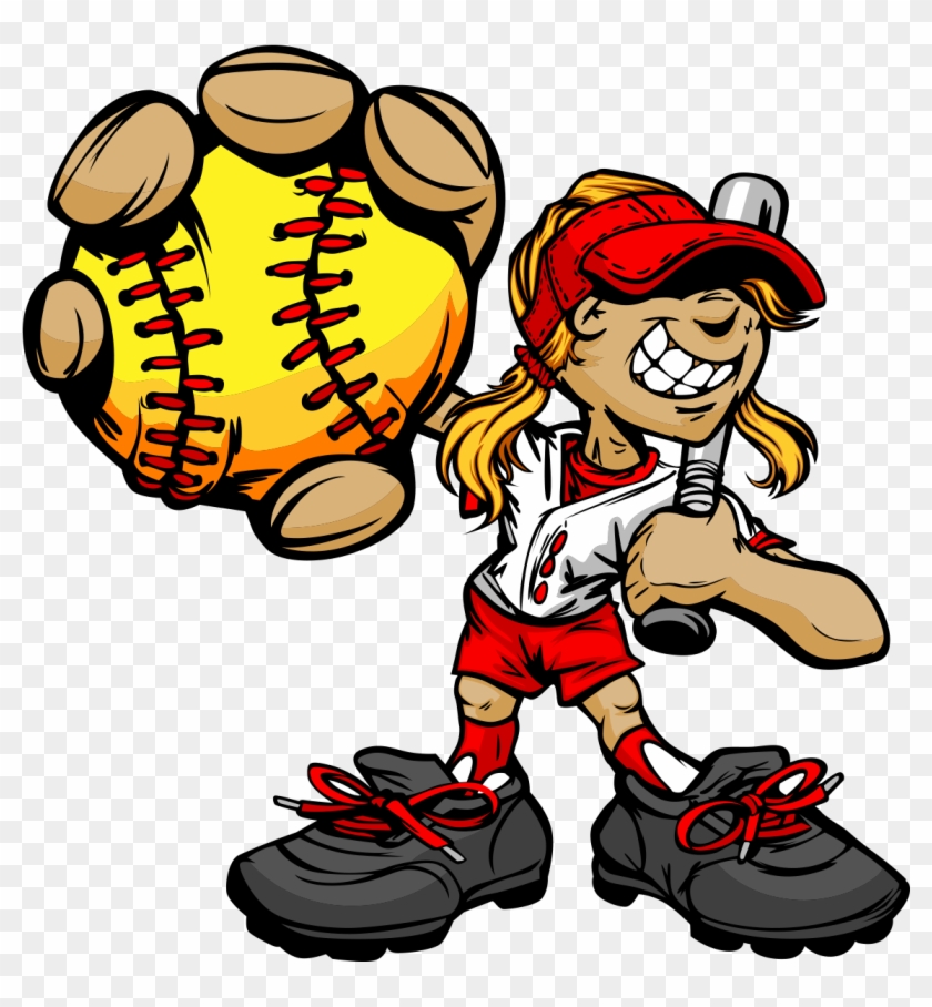 Fastpitch Softball Baseball Clip Art - Girls Softball Cartoon - Free ...