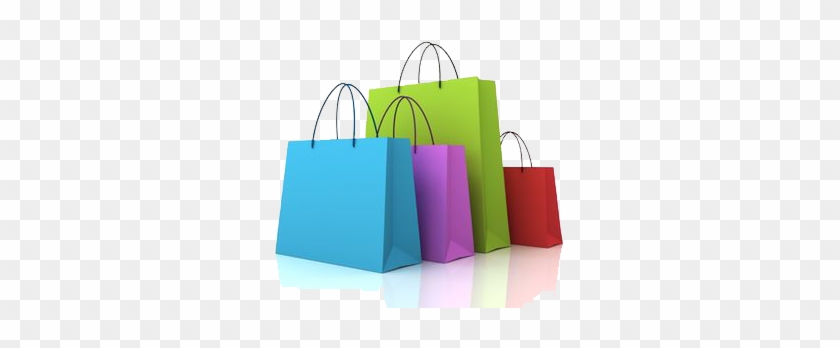 Shopping Bags in Various Colors - Simple Bag Outlines Clip Art / Clipart Set