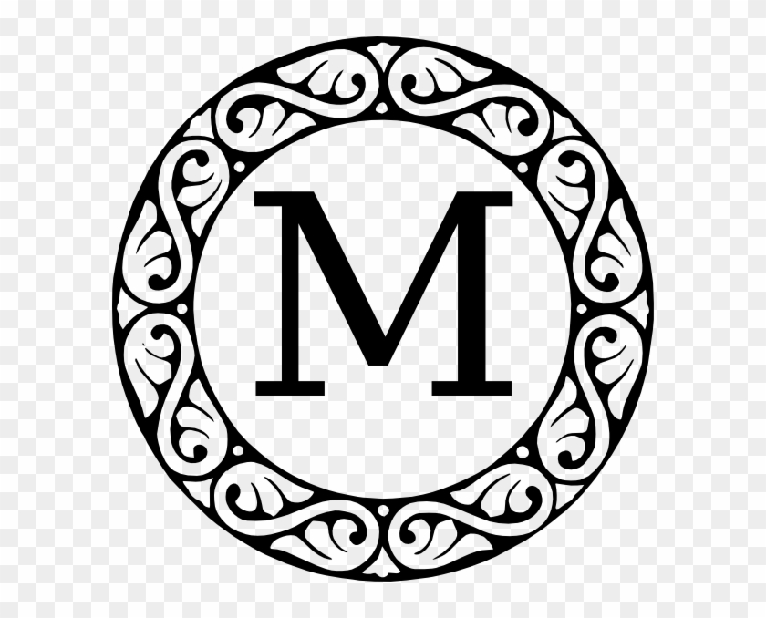 Monogram Letter M Clip Art At Clker - Black And White Letter M #206792
