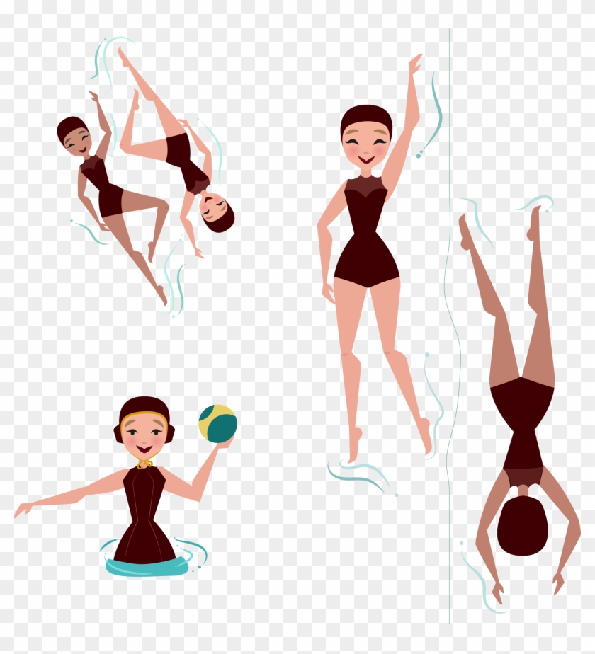 synchronized swimming clipart