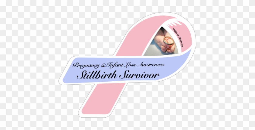 Pregnancy & Infant Loss Awareness / Stillbirth Survivor - Pregnancy And Infant Loss Awareness Ribbon #1310194