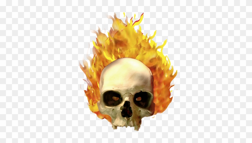 flaming skull and crossbones