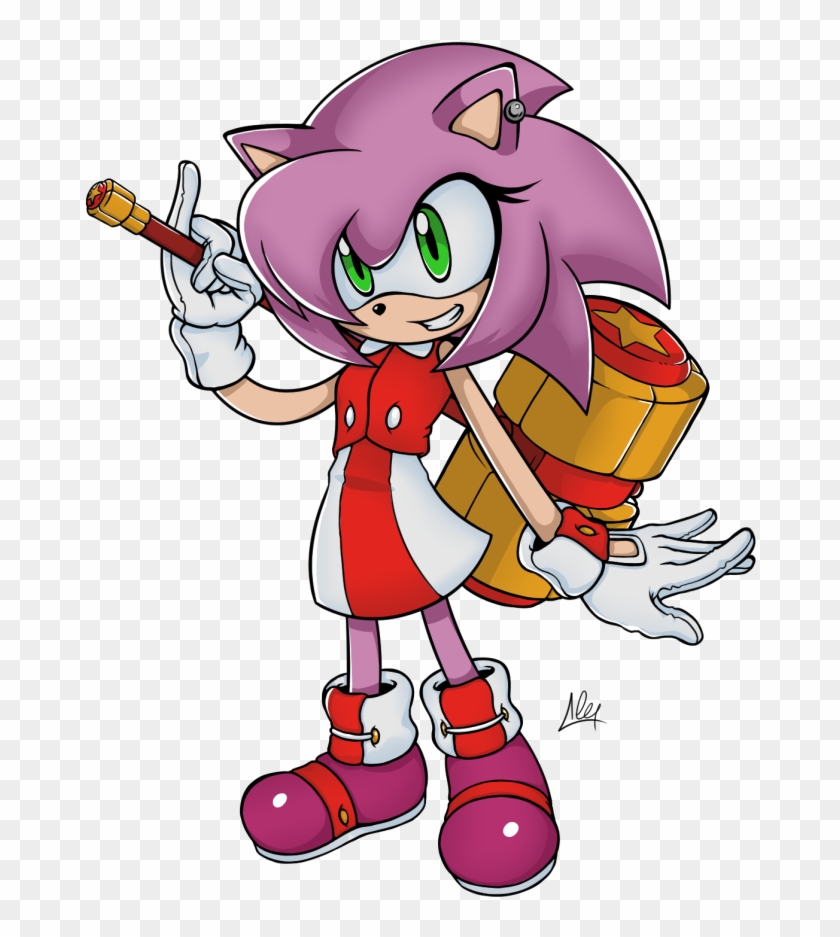 Amy Rose Redesign By Alex The Pyro - Cartoon - Free Transparent PNG ...