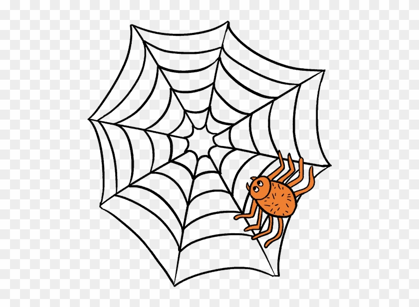 Drawn Spider Internet - Draw A Spider Web #1317574