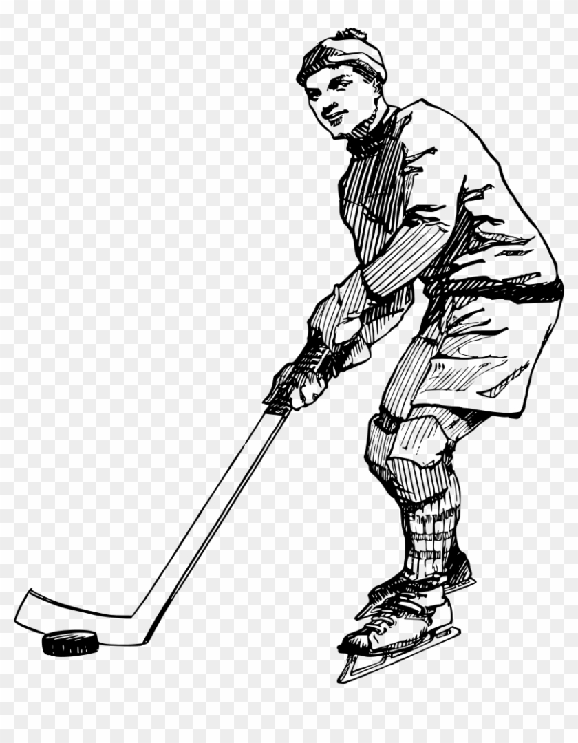 Sketch of hockey player Royalty Free Vector Image