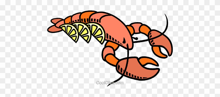 Lobster Royalty Free Vector Clip Art Illustration - Lobster Lemon Clip Art #1322346