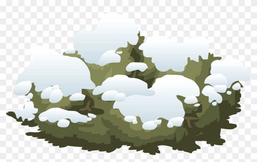 Bush With Snow Clipart #1325142