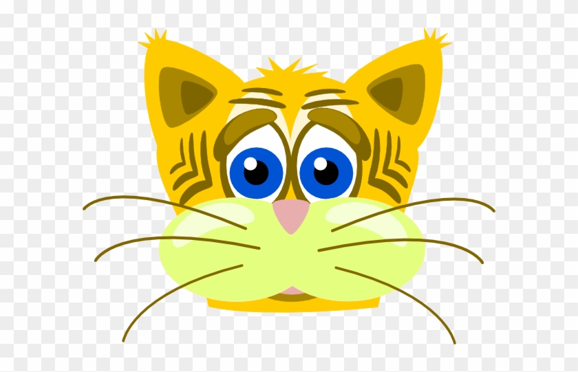 Baby Tiger Face Clip Art - Yellow Cat Shower Curtain #1325412