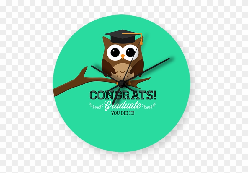 Congratulation You Did It Printed Wall Clock - 11-19.7" T Style Metal Telescopic Flagpole W/ 2 Banners #1327097