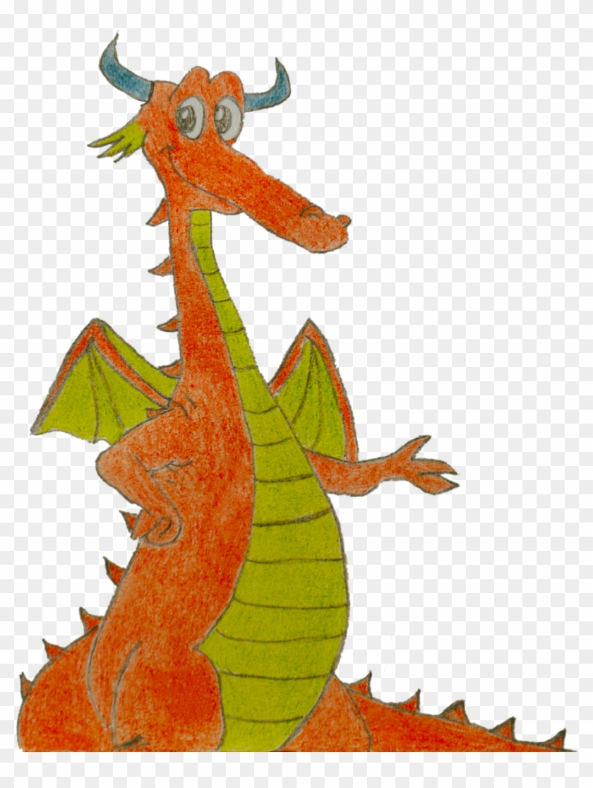 Dragon Draw Drawing Orange Red Png Image - Drawing #1328147