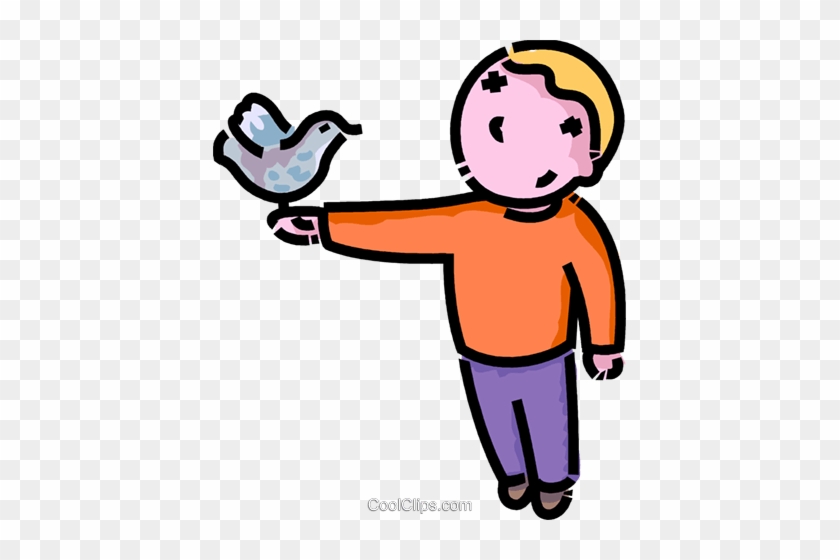 Boy Clipart Bird - Cartoon Boy With Bird #1328540