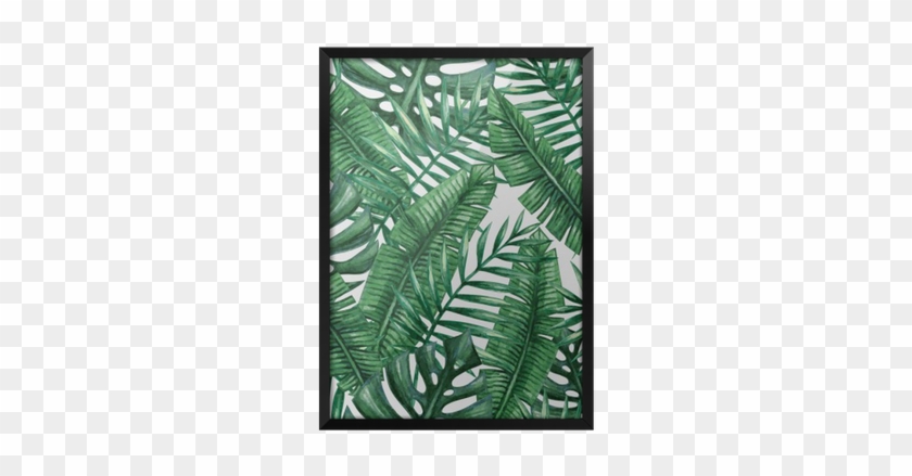 Póster Enmarcado Palmera Tropical De La Acuarela Deja - Suabo Polyester Waterproof Fabric Shower Curtain Decorative #1333236