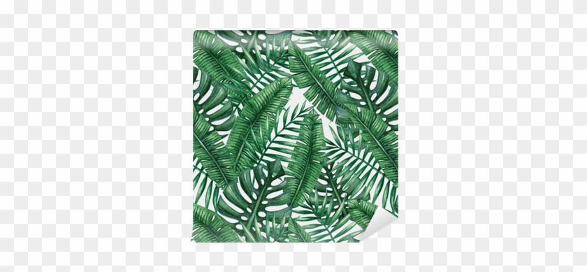 Papel Pintado Palmera Tropical De La Acuarela Deja - 18x18inch European Style Green Tropical Plants Cotton #1333248