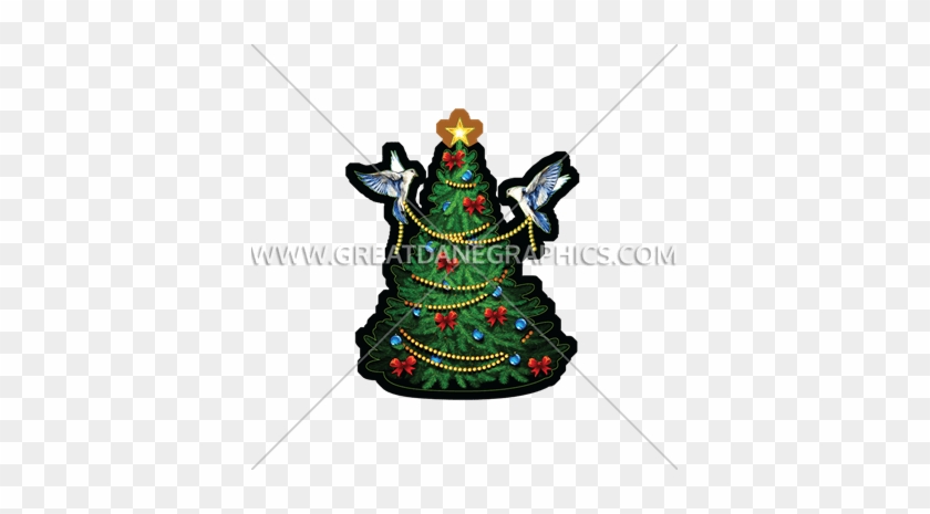 Birds Decorating Tree - Ornament Merry Christmas Tree Tie-dye T-shirt For Kids #1337957