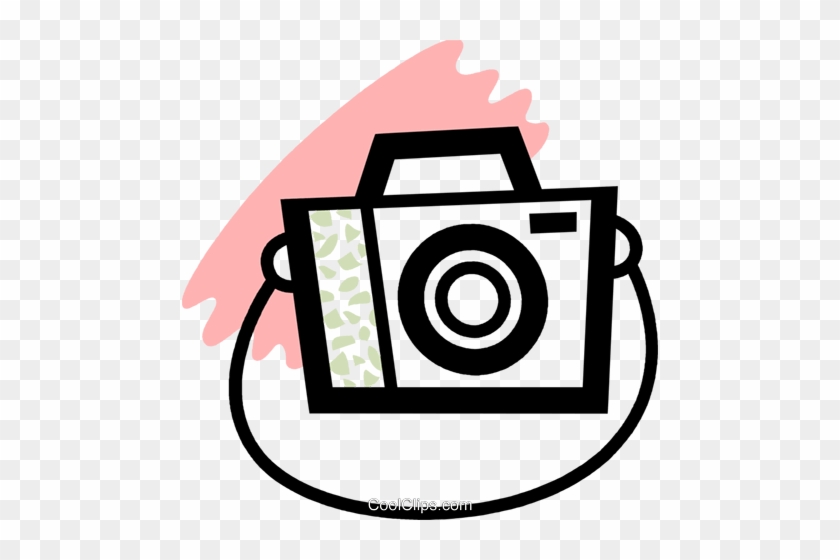 Camera With Strap Royalty Free Vector Clip Art Illustration - Camera With Strap Royalty Free Vector Clip Art Illustration #1340393