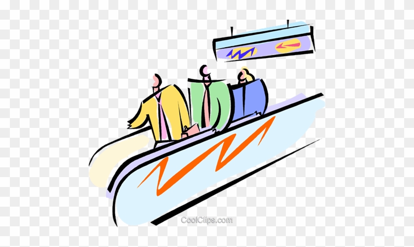 Standing On A Moving Sidewalk Royalty Free Vector Clip - Clip Art #1341008