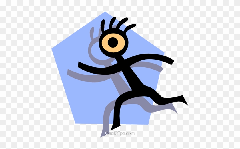 Stickman On Blue Shape Royalty Free Vector Clip Art - Kontakt #1341184