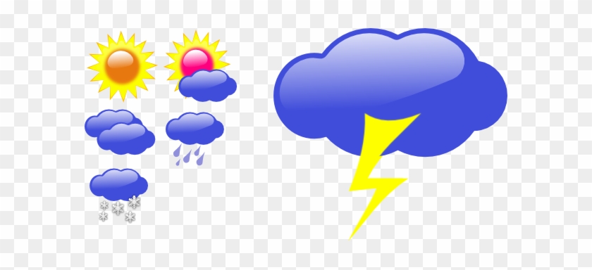 Thunder Clip Art At Clker - Lightning Bolt In Cloud Shower Curtain #211073